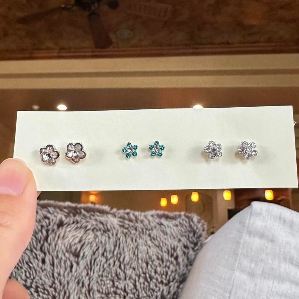 Claire’s flower gem stud earring bundle